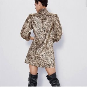 Zara Leopard shimmer mini dress!